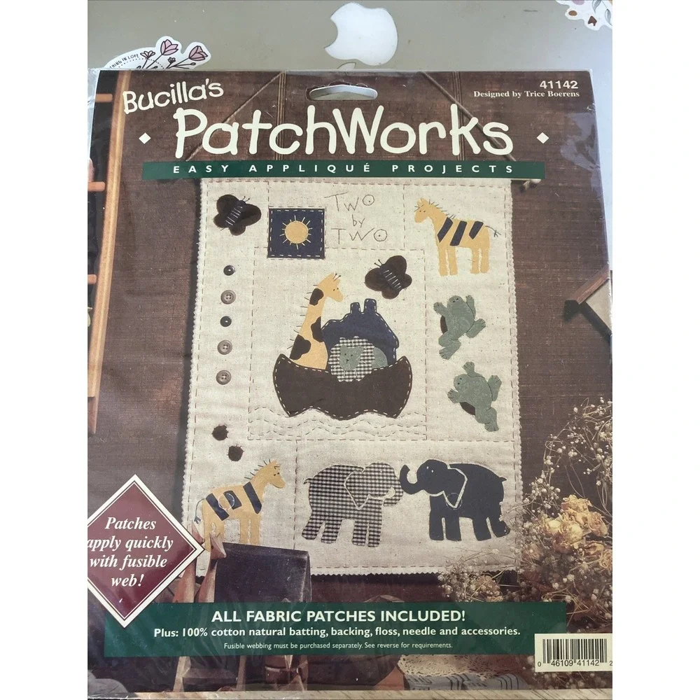 BUCILLA Patchworks‎ TWO BY TWO Applique Craft SEALED Kit #41142 Noah's ark